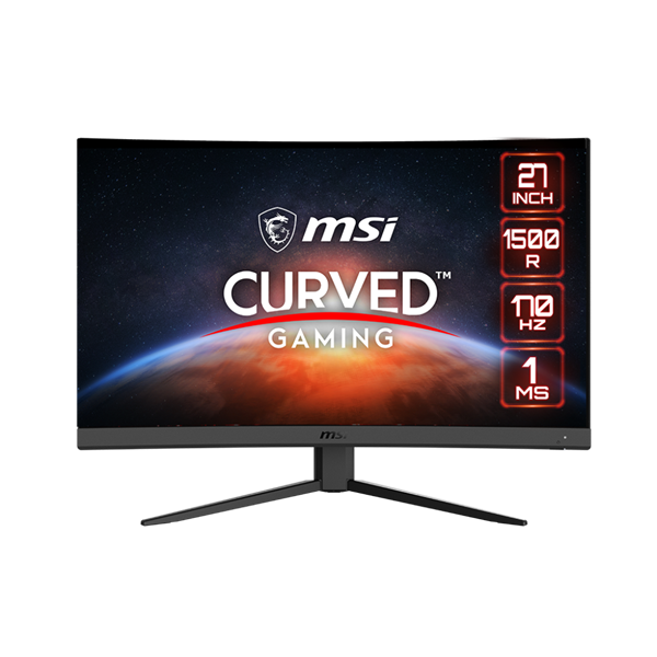 MSI G27CQ4 E2 27" 16:9 WQHD(2560x1440) VA Curve 1500R,1ms(MPRT), 3000:1, 100M:1, 250nit, 178/178, 2xHDMI 2.0b, DP 1.2a, Tilt,VESA,170Hz,Black,1y w-ty