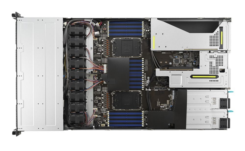 ASUS RS700-E11-RS4U, 1U, 2x LGA4677, 32xDIMM DDR5, 4x 3.5/2.5" hs SATA/SAS*/NVME, 2x M.2, Up to 3+1 PCIe slot (+-1 x OCP 3.0 ), 2x 10Gbe (X710) RJ45 port, 2x1200W, ASMB11-iKVM