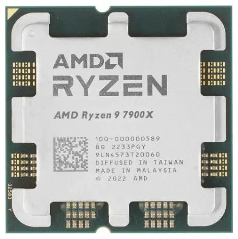 CPU AMD Ryzen 9 7900X, 12/24, 4.7-5.6GHz, 768KB/12MB/64MB, AM5, Radeon, 170W, OEM, 1 year