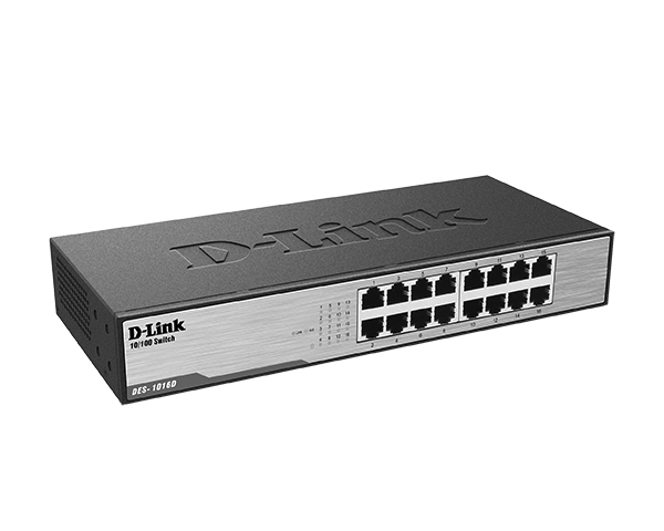 D-Link Неуправляемый коммутатор, 16x100Base-TX, корпус металл