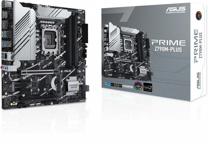ASUS PRIME Z790M-PLUS, LGA1700, Z790, 4*DDR5, 4*SATA, 3*M.2, 6*USB 3.2, 2*USB 2.0, Type-C, 2*PCIx16, 2*PCIx1, HDMI+DP, mATX; 90MB1E70-M1EAY0