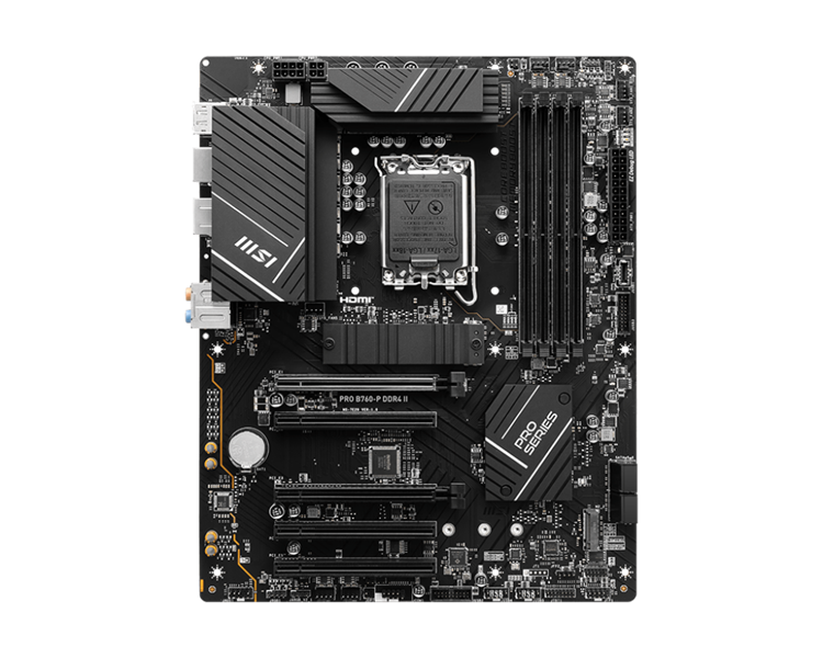 MSI PRO B760-P DDR4 II,B760,LGA1700,4DDR4,5PCI-Ex16,M.2(1*KEY E+2*KEY M),4SATA3,1USB3.2