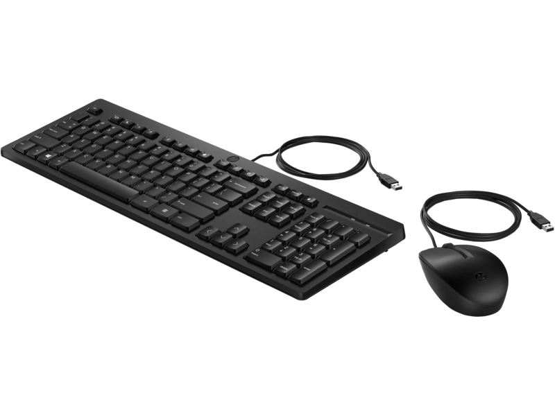 Keyboard and Mouse HP 225 Wired (black) ENG, русская гравировка