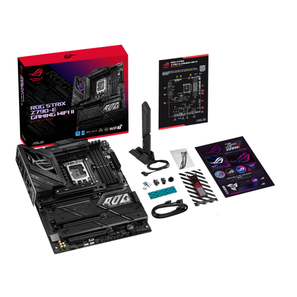 ASUS ROG STRIX Z790-E GAMING WIFI II, LGA1700, Z790, 4*DDR5, 4*SATA, 5*M.2, 10*USB 3.2, Type-C, 3*PCIx16, DP+HDMI, ATX; 90MB1FC0-M0EAY0