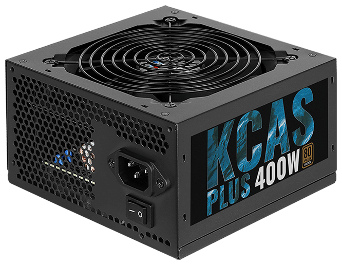 Aerocool 400W Retail KCAS PLUS 400W ATX12V Ver.2.4, 80+ Bronze, fan 12cm, 550mm cable, 20+4P, 4+4P, PCIe 6+2P x2, PATA x4, SATA x6