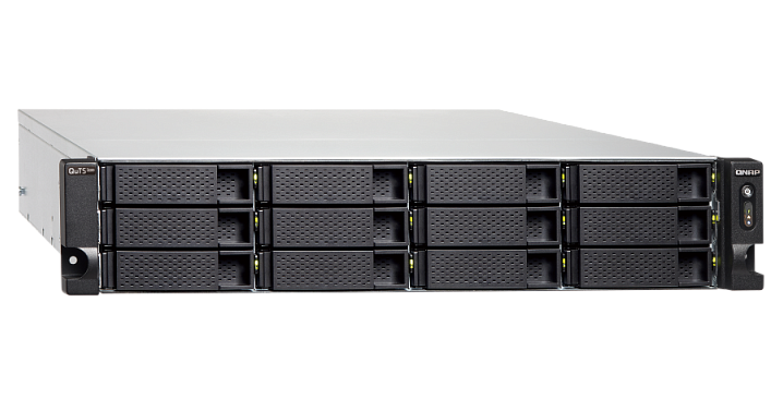 QNAP ENTERPRISE 2U/18bay QC 2,6GhzCPU/32Gb(up128)/upto 274HDD with TL-R1620Sep/SATA(3,5" 2,5")/2xUSB/3xExp.slot/4x2,5Gb 2x10Gb(SFP+)/iSCSI/2xPS/no rail(RAIL-B02)/5YW TS-h1886XU-RP-R2-D1622-32G-EU-RU