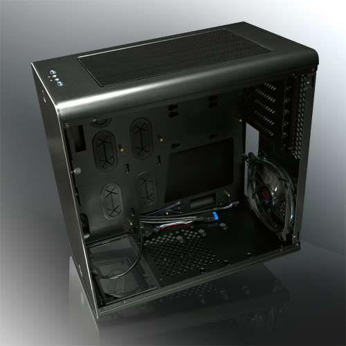 Raijintek THETIS BLACK CLASSIC (Aluminum, ATX; 1.5mm Aluminum side panel; 120x120x25 O-type LED fan pre-installed at rear; 2*USB3.0; Supports 3.5 HDD *2 + 2.5 SSD *2 ; 7 PCI slots; Rubber feet)