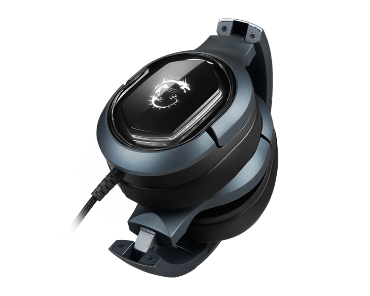 Gaming Headset MSI Immerse GH50, virtual 7.1 surround, USB, In-line controller, RGB Mystic Light Compatibility with 4 lightning effects.