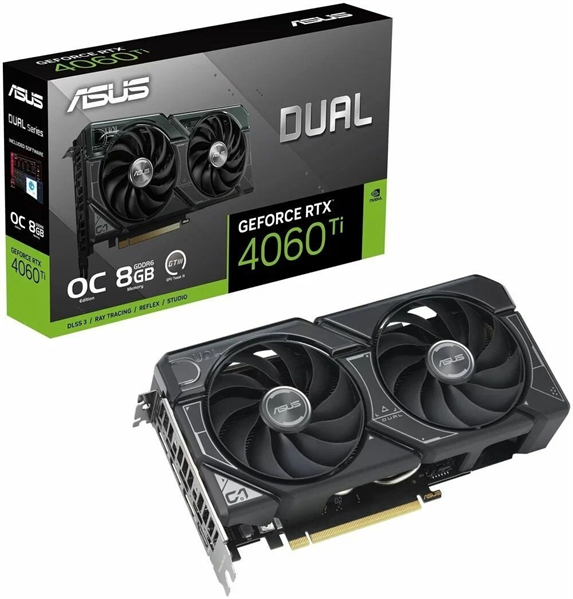 ASUS DUAL-RTX4060TI-O8G-WHITE//RTX4060TI HDMI*1 DP*3 8G D6; 90YV0J42-M0NA00