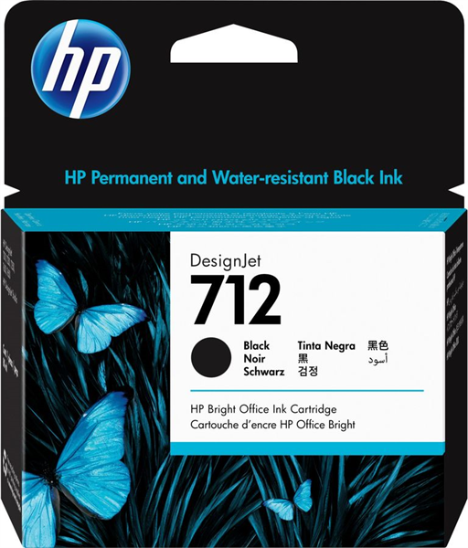 Cartridge HP 712 для DJ T230/T630/T650/Studio, черный, 80 мл