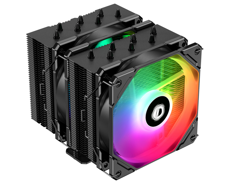 ID-COOLING SE-207-XT ARGB LGA20XX/1700/1200/115X/AM5/AM4 (8шт/кор, TDP 280W, PWM, черный, 7 тепл.трубок + медная база, 2 x FAN 120mm, Addressable RGB LED) RET