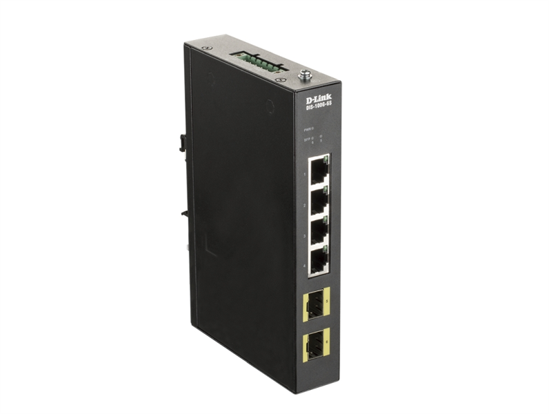D-Link Промышленный неуправляемый коммутатор, 8x1000Base-T, 2x1000Base-X SFP, защита от статического электричества до 6 кВ, релейный выход для оповещения о сбое питания, -20..65°C, корпус металл IP40,