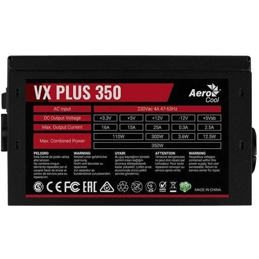 Aerocool ATX 350W VX PLUS (20+4pin) 120mm fan 2xSATA RTL