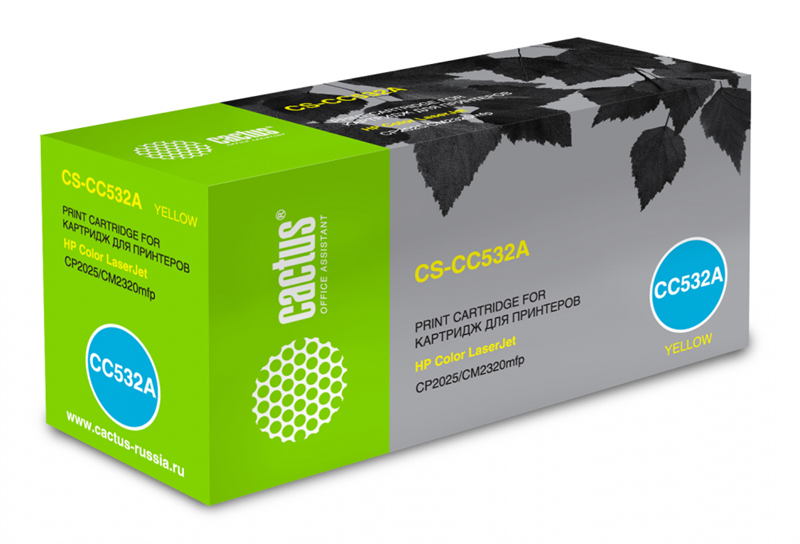 Cactus CS-CC532A CC532A желтый (2800стр.) для HP Color LaserJet CP2025/CM2320