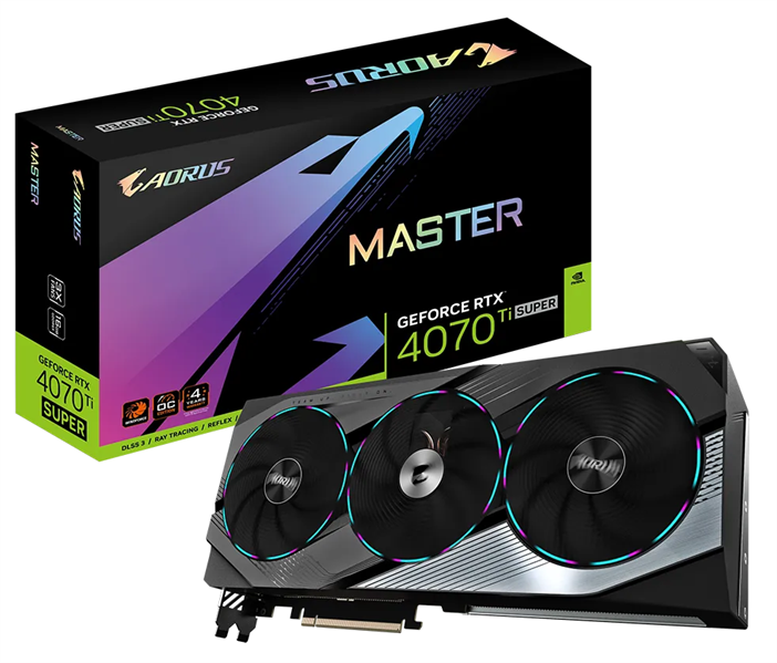 GIGABYTE RTX4070Ti Super AORUS MASTER 16GB//RTX4070 Super, HDMI, DP*3, 16G,D6X