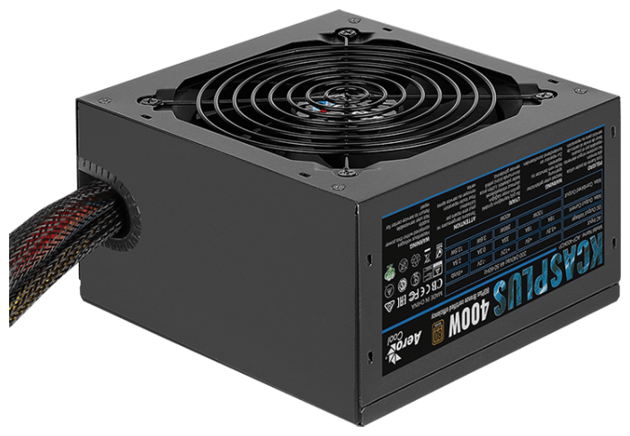 Aerocool 400W Retail KCAS PLUS 400W ATX12V Ver.2.4, 80+ Bronze, fan 12cm, 550mm cable, 20+4P, 4+4P, PCIe 6+2P x2, PATA x4, SATA x6