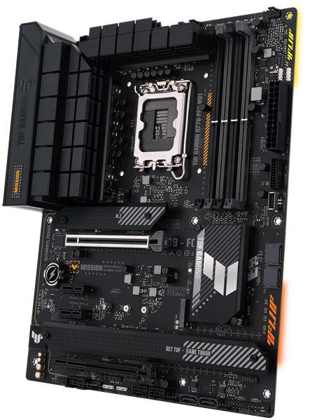 ASUS TUF GAMING H770-PRO WIFI, LGA1700, H770, 4*DDR5, 4*SATA, 4*M.2, 6*USB 3.2, Type-C, 2*PCIx16, 2*PCIx1, DP+HDMI, ATX; 90MB1D50-M1EAY0