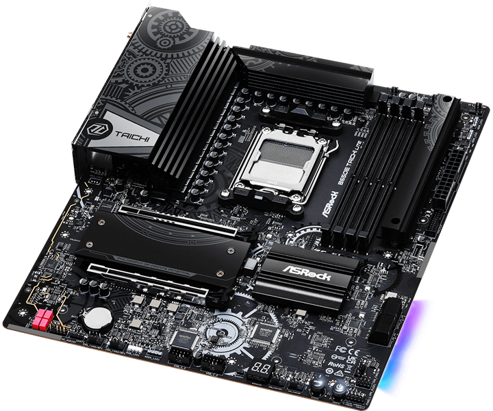 ASROCK B650E TAICHI LITE, AM5, B650, 4*DDR5, 4*SATA, 3*M.2, 11*USB 3.2, Type-C,1*PCIx16, 1*PCIx1, 1*M.2 (Key E), HDMI, ATX