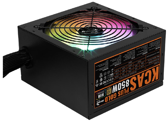 Aerocool KCAS PLUS GOLD 850W <850W, ATX v2.4, APFC, Fan ARGB 12cm, 80+ Gold, Retail>
