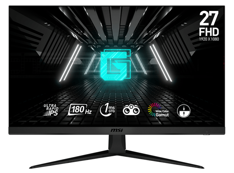MSI G2712F 27" 16:9 FHD(1920x1080)Ultra Rapid IPS,1ms, 3000:1, 100M:1, 300nit, 178/178, 2xHDMI 2.0b, DP 1.2a, Tilt,VESA,180Hz,Black,1y w-ty