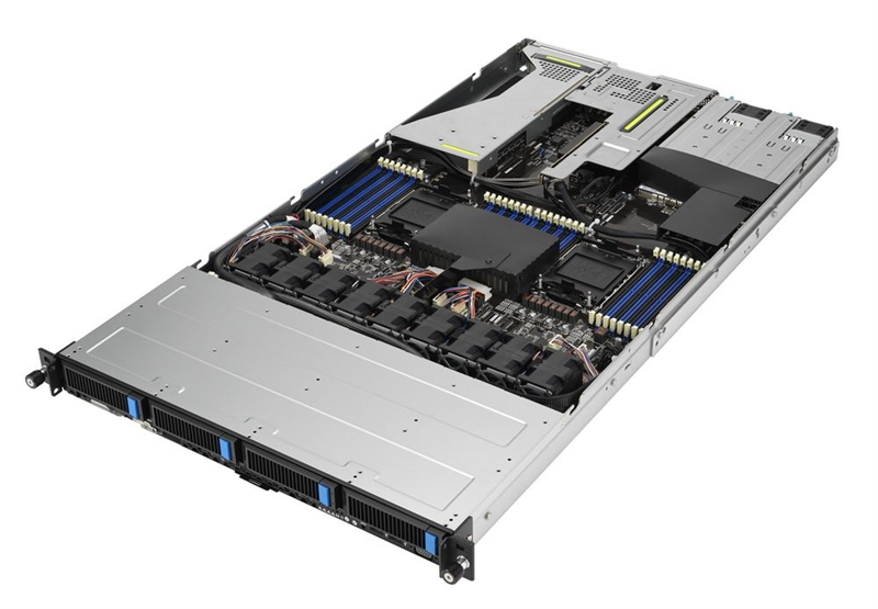 ASUS RS700-E11-RS4U, 1U, 2x LGA4677, 32xDIMM DDR5, 4x 3.5/2.5" hs SATA/SAS*/NVME, 2x M.2, Up to 3+1 PCIe slot (+-1 x OCP 3.0 ), 2x 10Gbe (X710) RJ45 port, 2x1200W, ASMB11-iKVM