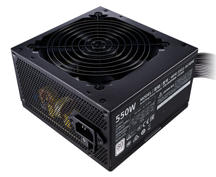 Cooler Master MWE White, 550W, ATX, 120mm, 6xSATA, 2xPCI-E(6+2), APFC, 80+ Standard