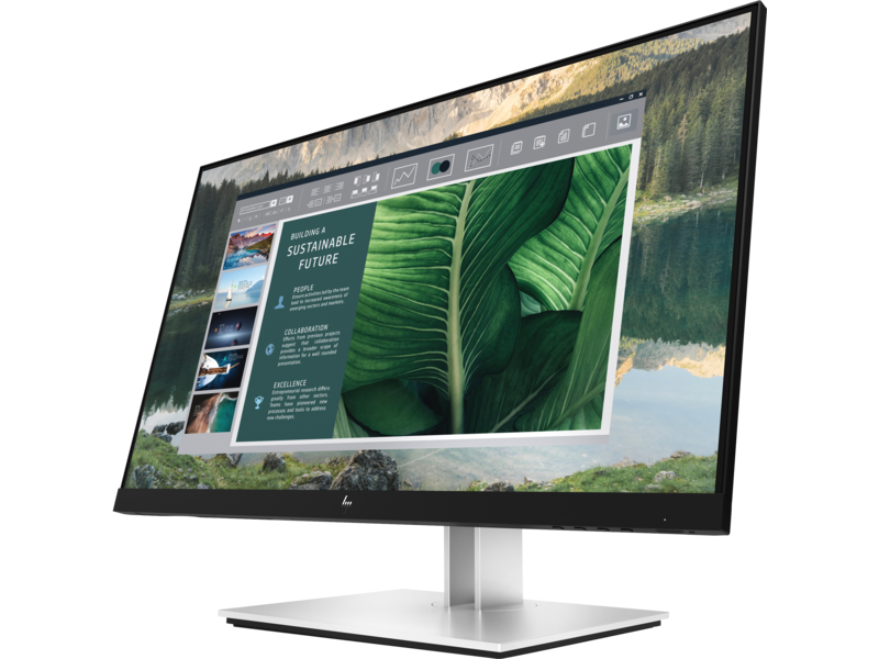 HP E24u G4 23,8 Monitor 1920x1080, 16:9, IPS, 250 cd/m2, 1000:1, 5ms, HDMI, USB-C, USB, DisplayPort, 50/60 Hz, height, tilt, swivel, pivot, Silver (нет евровилки, опция)