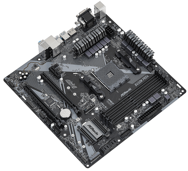 ASROCK B450M PRO4 R2.0, AM4, B450, 4*DDR4, 4*SATA, 2*M.2, 5*USB 3.2, 2*USB 2.0, Type-C, 6*PCIx16, 1*PCIx1, HDMI+DVI-D+D-SUB, mATX