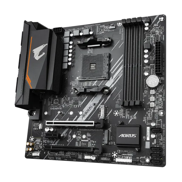 GIGABYTE B550M AORUS ELITE, AM4, B550, 4*DDR4, 4*SATA, 2*M.2, 4*USB 3.2, 4*USB 2.0, 2*PCIx16, 1*PCIx1, HDMI+DVI, mATX