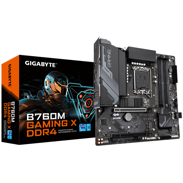 GIGABYTE B760M GAMING X DDR4, LGA1700, B760, 4*DDR4, 4*SATA, 2*M.2, 3*USB 3.2, 5*USB 2.0, 2*PCIx16, HDMI+DP, mATX