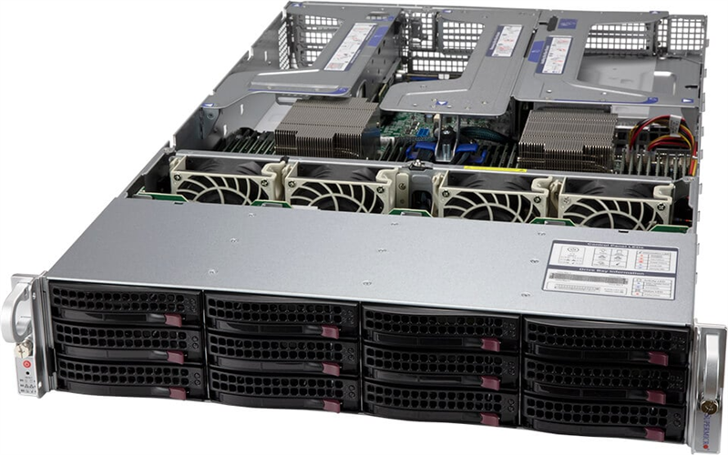 Supermicro AS -2024US-TRT H12DSU-IN 829U2TS-R1K62P-T,AOC-2UR68G4-i2XT