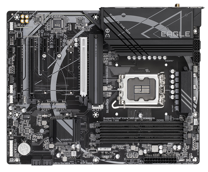 GIGABYTE Z790 EAGLE AX, LGA1700, Z790, 4*DDR5, 4*SATA, 3*M.2, 2*USB 3.2, 2*USB 2.0, Type-C, 3*PCIx16, 2*PCIx1, HDMI+DP, ATX