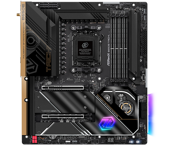 ASROCK B650E TAICHI, AM5, B650, 4*DDR5, 4*SATA, 3*M.2, 11*USB 3.2, Type-C,1*PCIx16, 1*PCIx1, 1*M.2 (Key E), HDMI, ATX