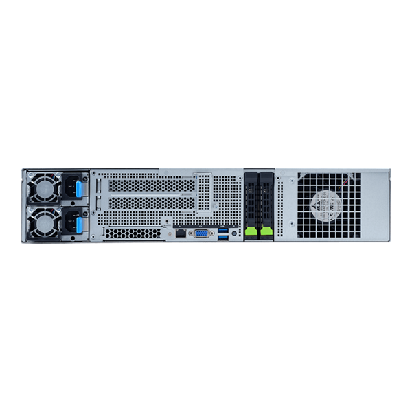 Gigabyte Server Platform G242-Z11 for GPU 2U 1xAMD EPYC 7003/7002/ 8xDDR4 RDIMM/4x3,5" SATA front+2x 2,5" SATA/SAS/NVMe rear/OCP 3.0/4xFHFL slots for GPU/2xFHHL PCIe/2x1600W/Rails