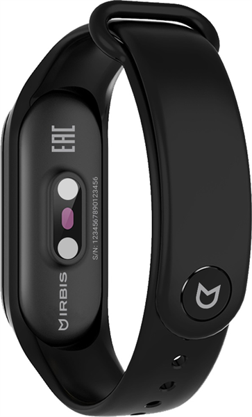 IRBIS Termo Band 0.96, step, calories, body temp, heart rate, clock, blood pressure, 90mAh Black Band