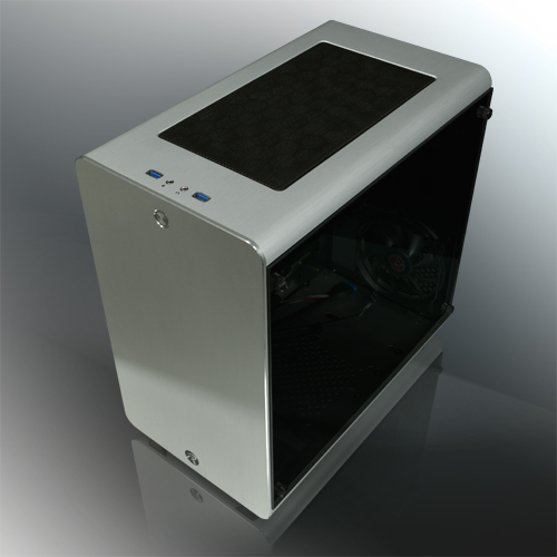 Raijintek THETIS SILVER WINDOW (Aluminum, ATX; 3.0mm Tempered glass side panel; 120x120x25 O-type LED fan pre-installed at rear; 2*USB3.0; Supports 3.5 HDD *2 + 2.5 SSD *2 ; 7 PCI slots; Rubber feet d