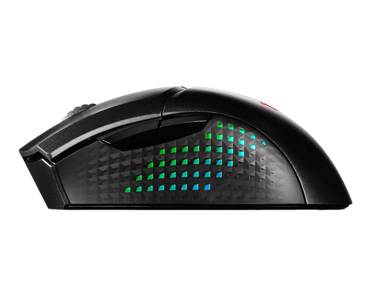Gaming Mouse MSI Clutch GM51 Lightweight, Wireless, DPI 6400 (max. 26000 by software), 3 Zone RGB lighting, Right handed, 85g, 550 mAH battery, charging dock & dongle, Black
