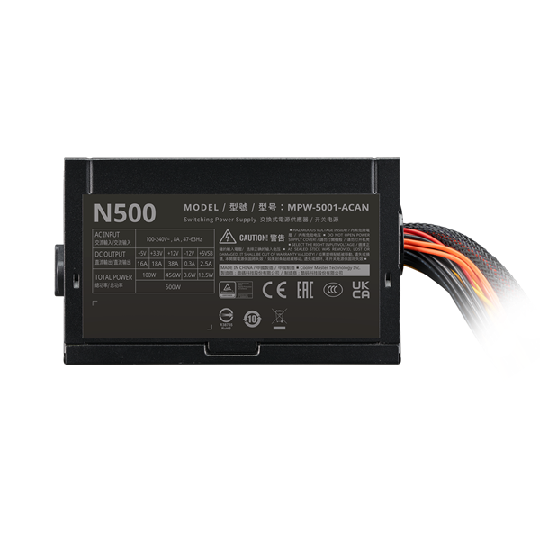 Cooler Master Elite NEX N500, 500W, ATX, 120mm, 5xSATA, 2xPCI-E(6+2), 3xMolex, APFC, EU Cable