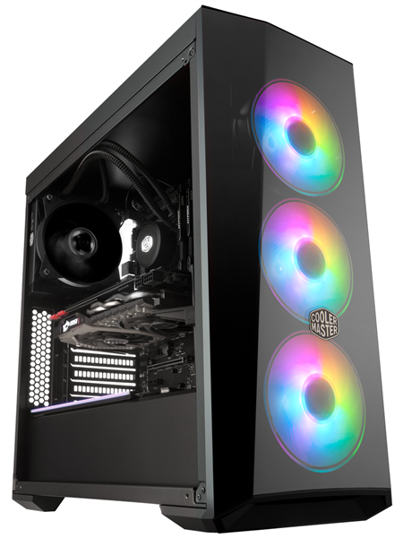 Cooler Master MasterBox 5 Lite RGB, USB 3.0 x 2, 1xFan, 3x120mm ARGB Fan, Black, Splitter cable + Controller, ATX, w/o PSU