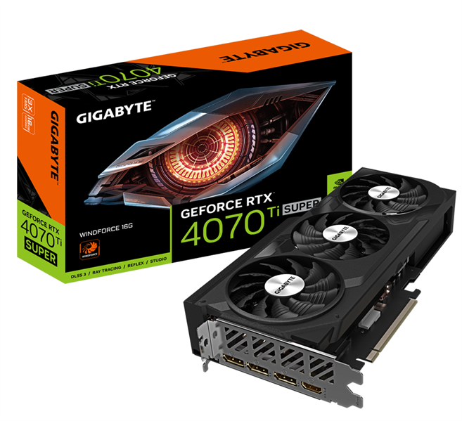 GIGABYTE RTX4070Ti SUPER WINDFORCE//RTX4070Ti SUPER, HDMI, DP*3, 16G,D6X