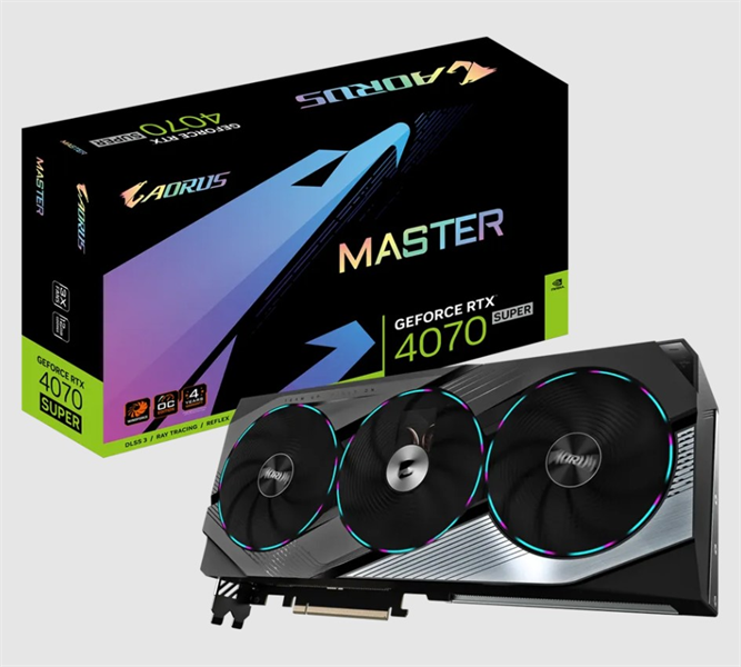 GIGABYTE RTX4070 Super AORUS MASTER 12GB//RTX4070 Super, HDMI, DP*3, 12G,D6X