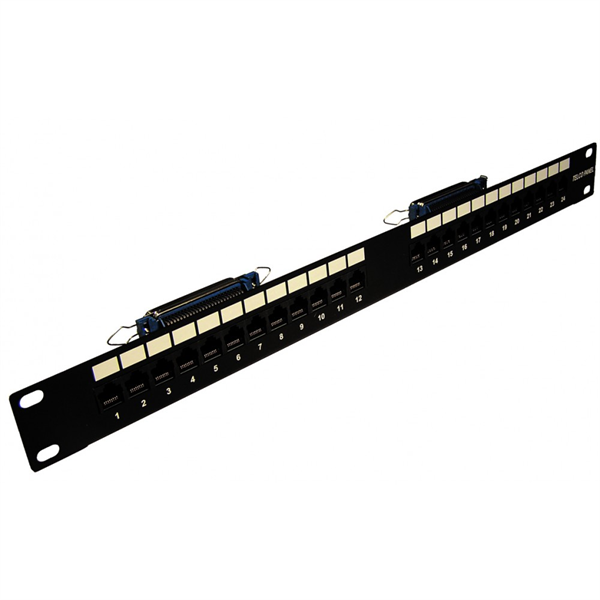 Патч-панель TELCO, 19", 1U, 24 порта RJ-45, контакты 36, 45