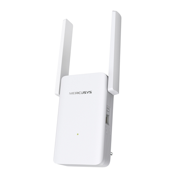 MERCUSYS AX1800 Усилитель Wi-Fi сигнала, до 574 Мбит/с на 2,4 ГГц + до 1201 Мбит/с на 5 ГГц, 2 фикс. внешние антенны, 1 гиг. порт, подключение к настенной розетке