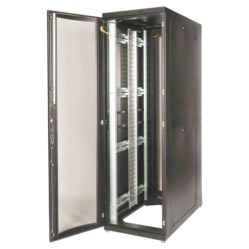 Lande DYNAcenter 19" Серверный напольный шкаф для ЦОД 42U, 600х1200, передняя дверь одностворчатая, задняя дверь двустворчатая, перфорация, цвет черный