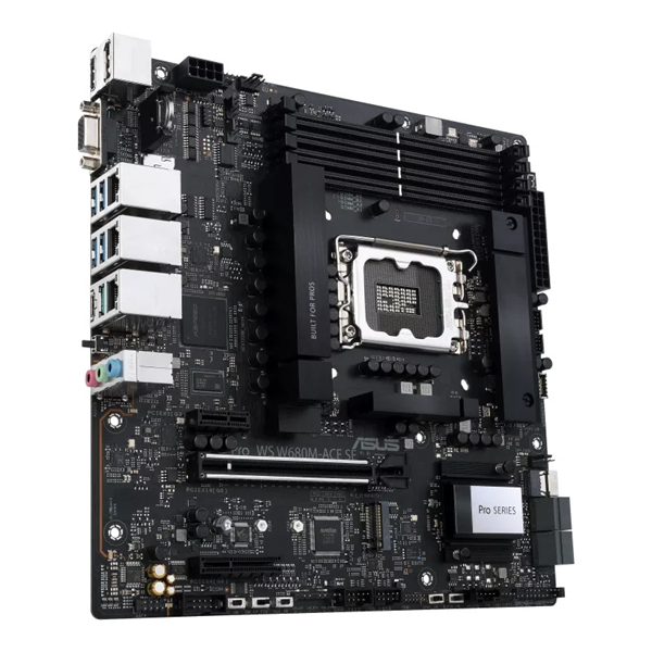 ASUS PRO WS W680M-ACE SE, Intel®LGA1700, 4*DDR5, 8*SATA, 2*M.2, 5*USB 3.2, Type-C, 1*PCIx16, 2*PCIx1, DP+HDMI+VGA, mATX