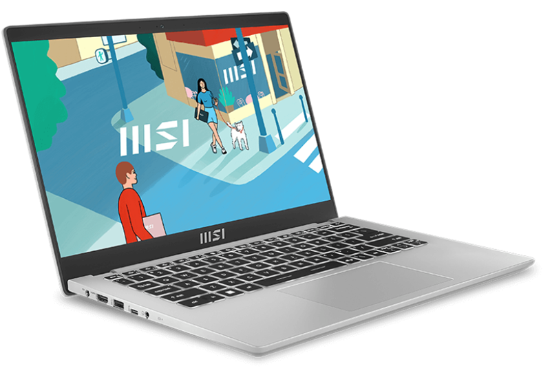 Modern 14 Core i5-1335U 14" FHD (1920*1080), 60Hz IPS Onboard DDR4 16GB Iris Xe Graphics 512GB SSD 3 cell (39.3Whr) 1.6kg backlight (White) Win11 Pro,1y Urban Silver,KB Eng/Rus