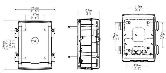 Uniview Junction box 296mmx244mmx127mm (11.7" x9.6" x5") 2.5kg(5.5lb)