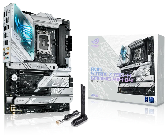 ASUS ROG STRIX Z790-A GAMING WIFI D4, LGA1700, Z790, 4*DDR4, 4*SATA, 4*M.2, 6*USB 3.2, 2*USB 2.0, Type-C, 3*PCIx16, 1*PCIx1, DP+HDMI, ATX