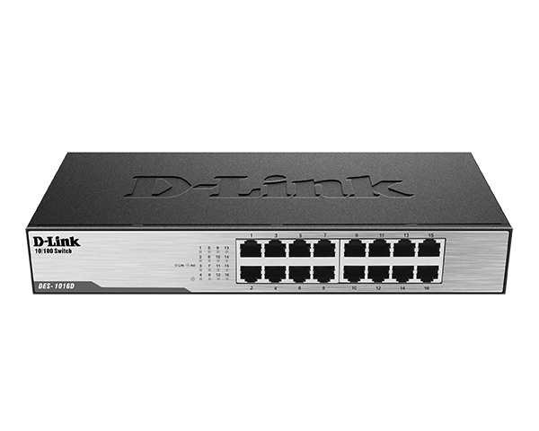 D-Link Неуправляемый коммутатор, 16x100Base-TX, корпус металл