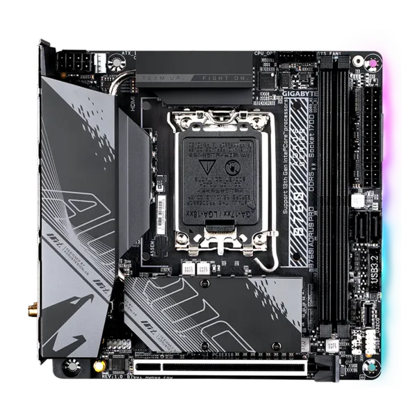 GIGABYTE B760I AORUS PRO, LGA1700, B760, 2*DDR5, 2*SATA, 2*M.2, 5*USB 3.2, 2*USB 2.0, Type-C, 1*PCIx16, HDMI+DP, mITX